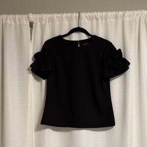 Banana Republic Black Ruffle Sleeve Blouse